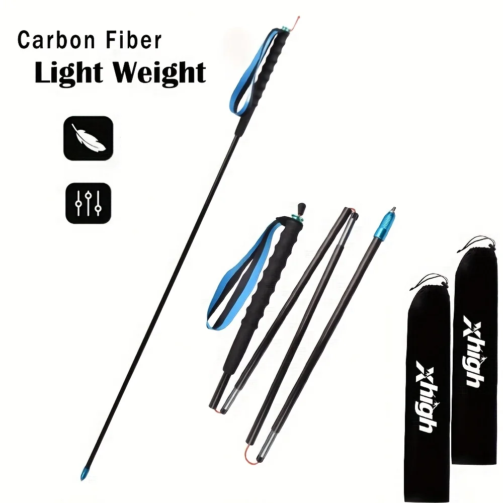 Ultraleichte Trekkingstöcke aus 100 % Kohlefaser, 2er-Pack, faltbares Paar, feste Länge, ultraleichtes Carbon mit hoher Dichte für H Image