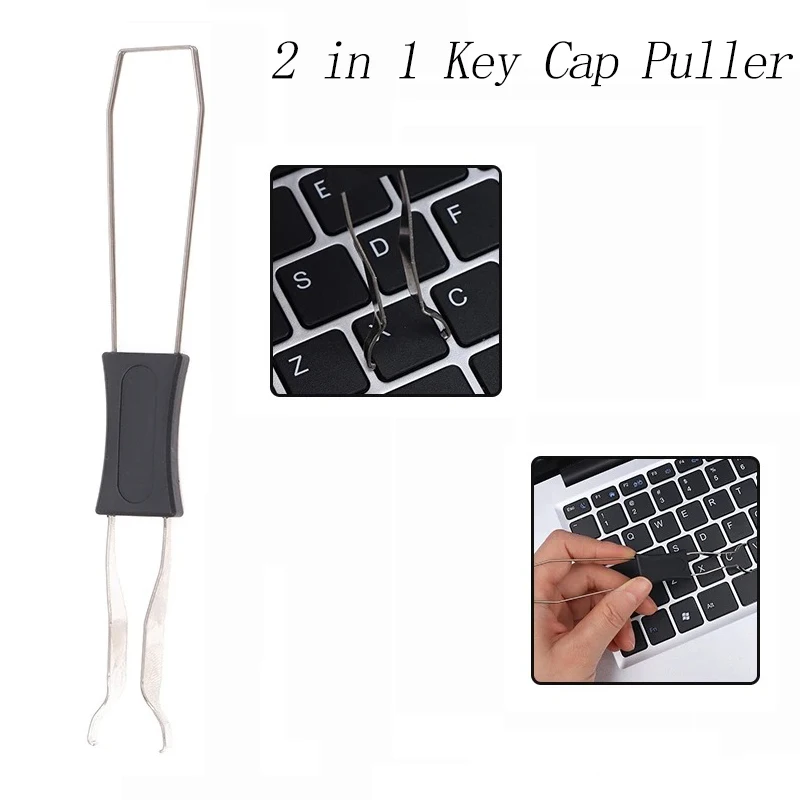 2-in-1-Mehrzweck-Tastenkappen-Abzieher für mechanische Tastatur, universeller Tastenkappen-Wellenentferner, Tastenausdreher, Zubehör für Tastaturen Image