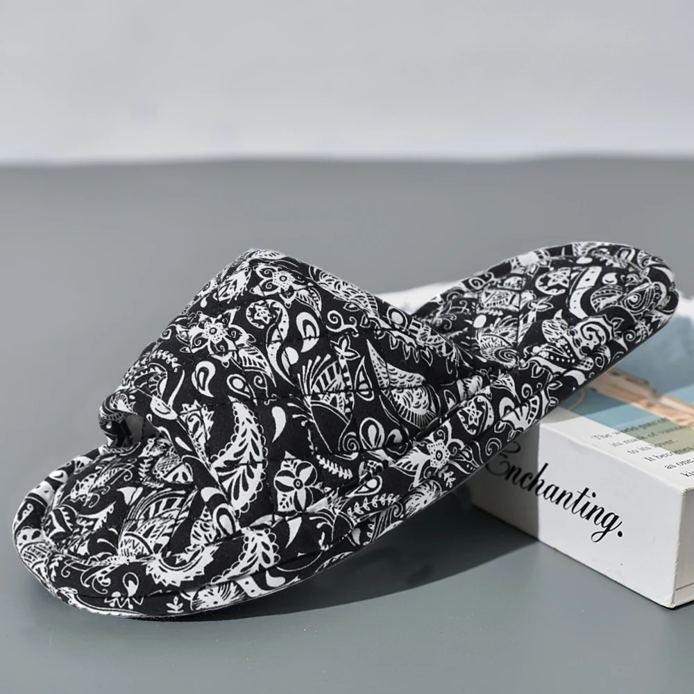 Frauen Hause Hausschuhe Weiche Baumwolle Floral Boden Schuhe Antislip Schlafzimmer Hausschuhe Leichte Paar Hausschuhe Mode Frauen Schuhe