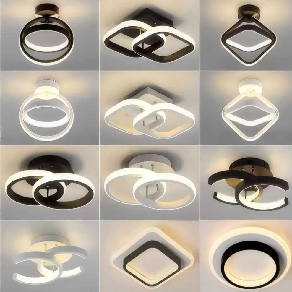 Moderne LED-Gang-Deckenleuchten, Nodic Home Beleuchtung, LED-Oberfläche montiert, für Schlafzimmer, Wohnzimmer, Flur, Licht, 3-Farben-Beleuchtung