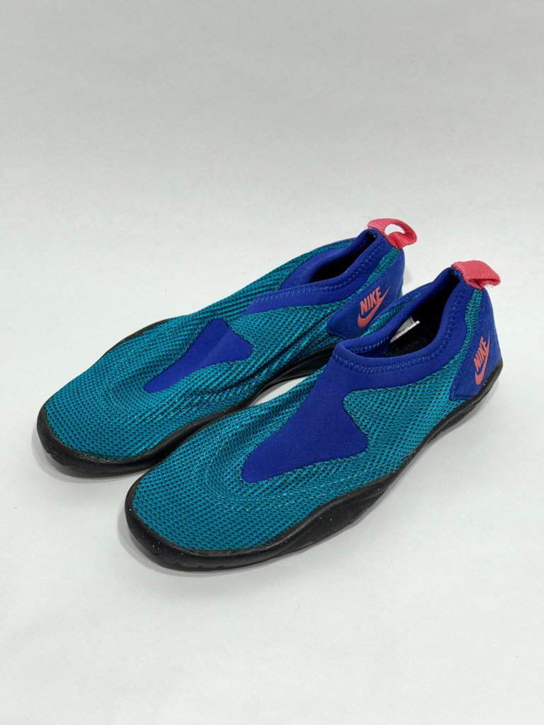 Nike Shoes | Vtg 90s Nike Aqua Socks Water Shoes Men's Us 7 Slip On Color Block Green Purple | Color: Blue/Green | Size: 7