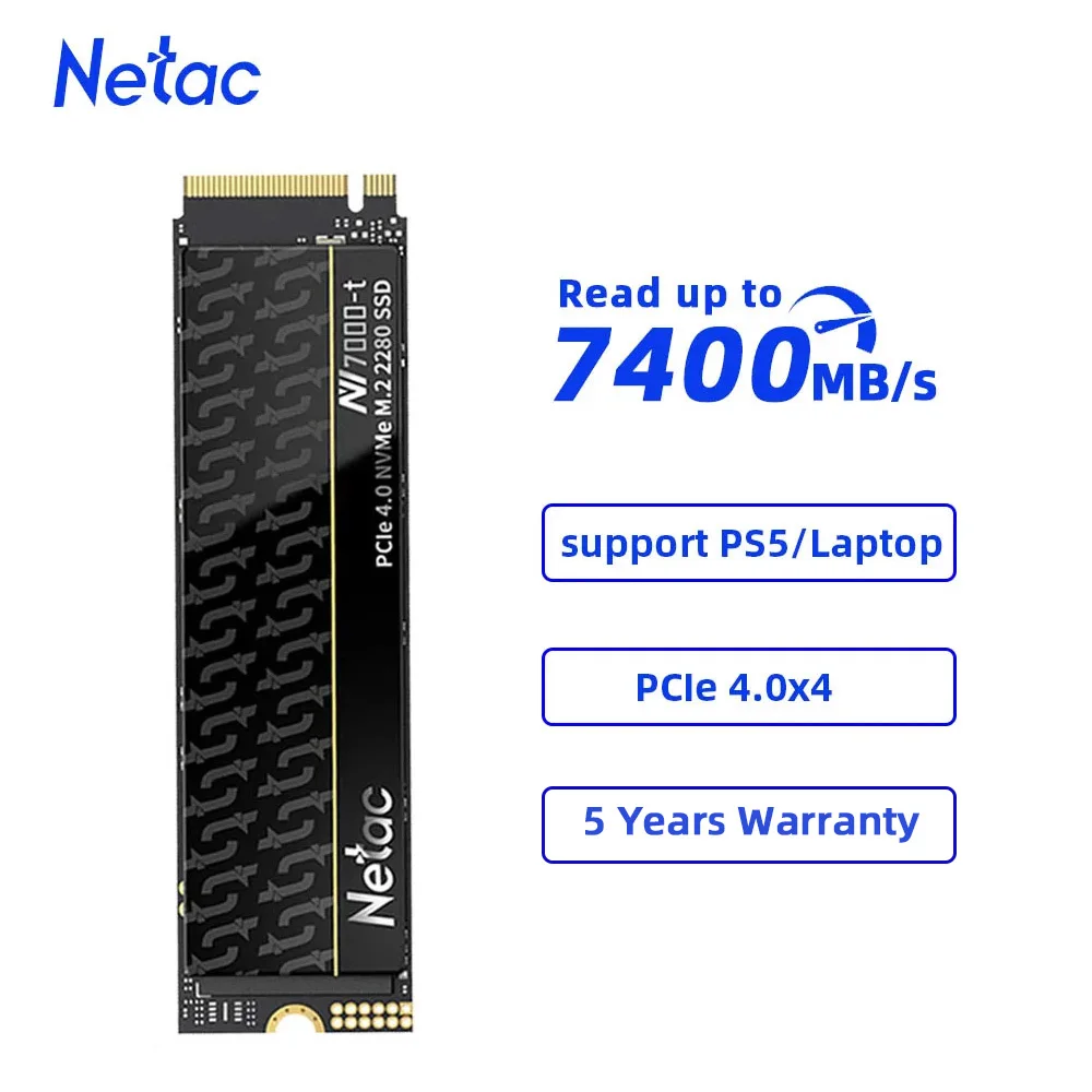 Netac SSD NVMe M2 1 TB 2 TB 4 TB SSD PCIe4.0X4 M.2 2280 Interne Solid-State-Festplatte für PS5 Laptop PC
