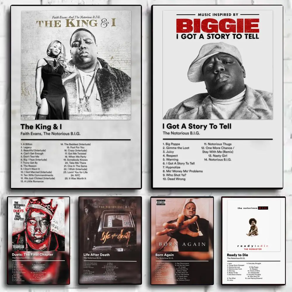 Album „The N-Notorious B.I.G“-Poster, moderne minimalistische Wandkunstdrucke für Schlafzimmer, Wohnzimmer, ästhetische Raumdekoration, Geschenk Image