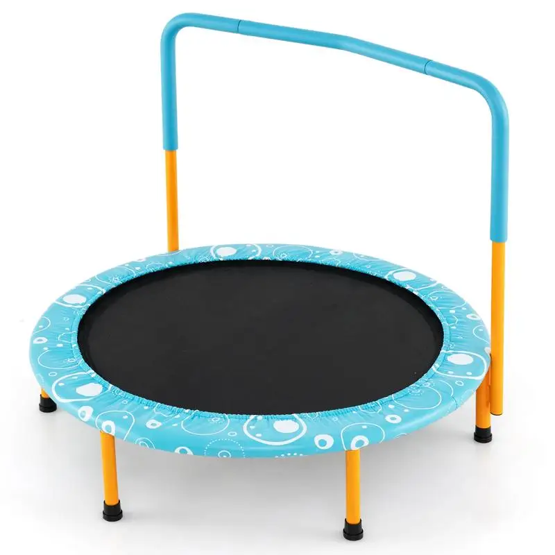 36 Zoll Kinder-Trampolin Mini-Rebounder mit Vollständig Abgedecktem Handlauf - Orange Image