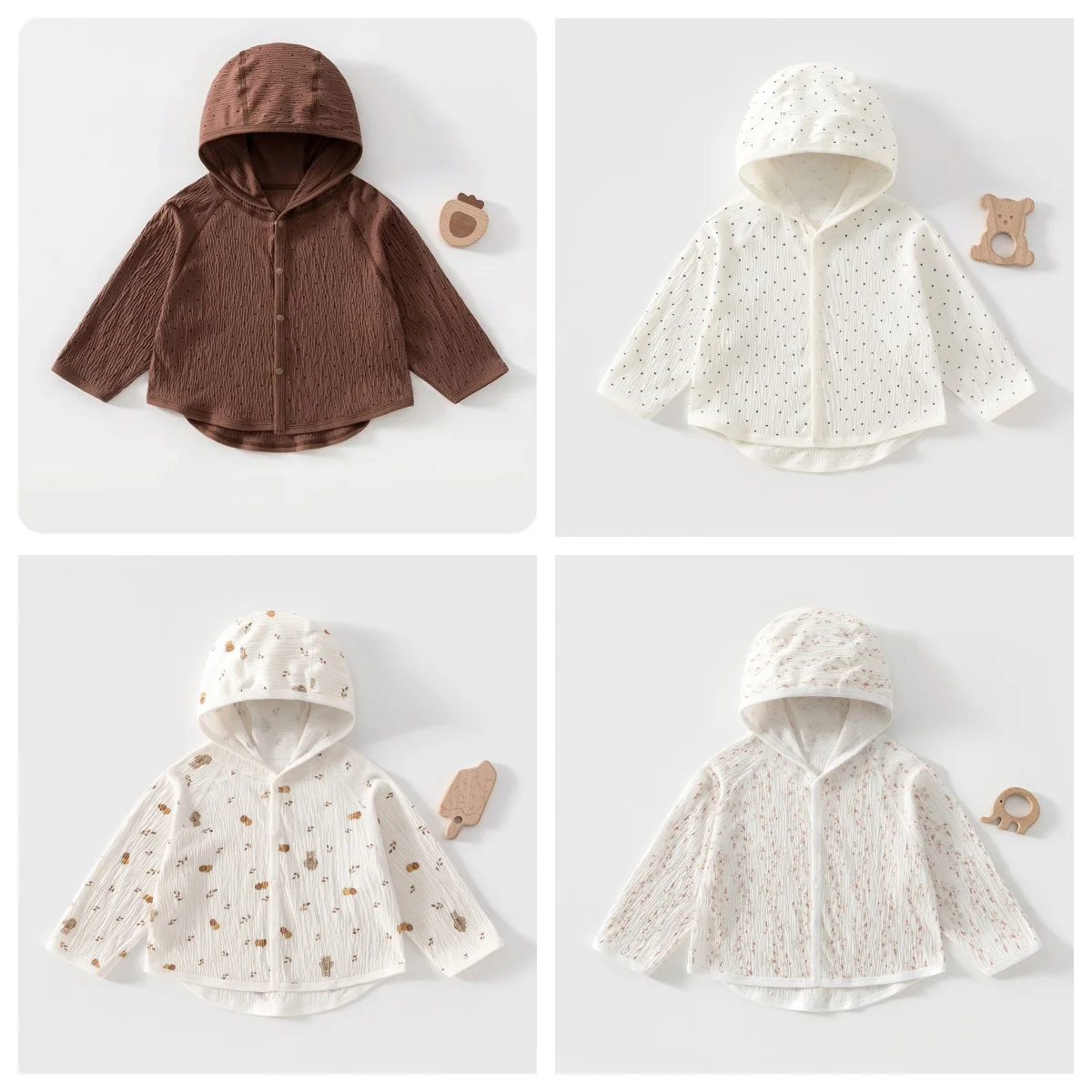 Babykleidung Sommer Dünne Sonnenschutz-Hoodies Jacke Leichte Klimaanlagen-Shirts für Kleinkinder 0-4 Jahre Baumwoll-Oberbekleidung Image
