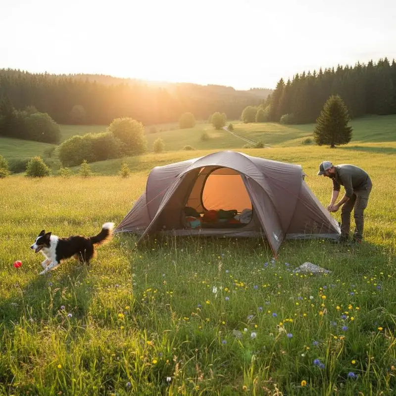 Familienzelt für 6 Personen, Kuppelzelt, wasserdicht mit abnehmbarem Vordach und Stromanschluss für Outdoor-Aktivitäten, Camping und Festivals. Image