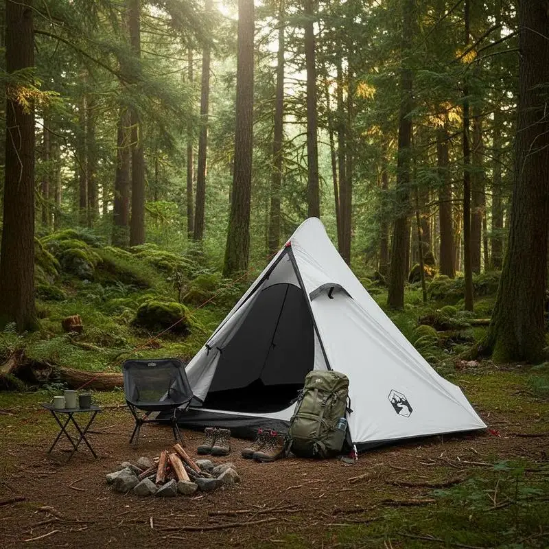 Camping-Kuppelzelt für 2 Personen – Wasserdichtes Outdoor-Zelt mit abnehmbarem Vordach, Moskitonetz und Stromanschluss Image