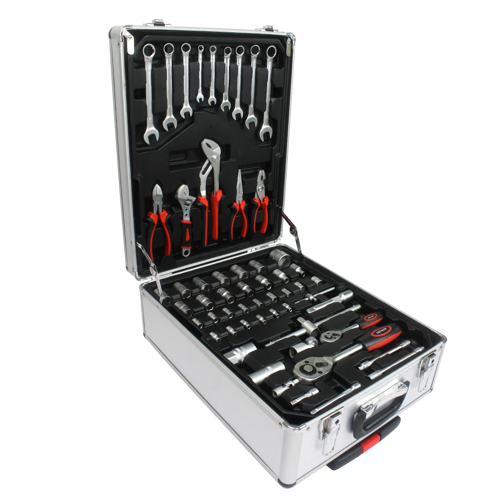 Ensemble d'outils de bricolage de 899 pièces, coffret à outils avec 4 tiroirs, ensemble d'outils ménagers polyvalents avec boîte à outils roulante, pour l'entretien, le jardinage, les propriétaires de