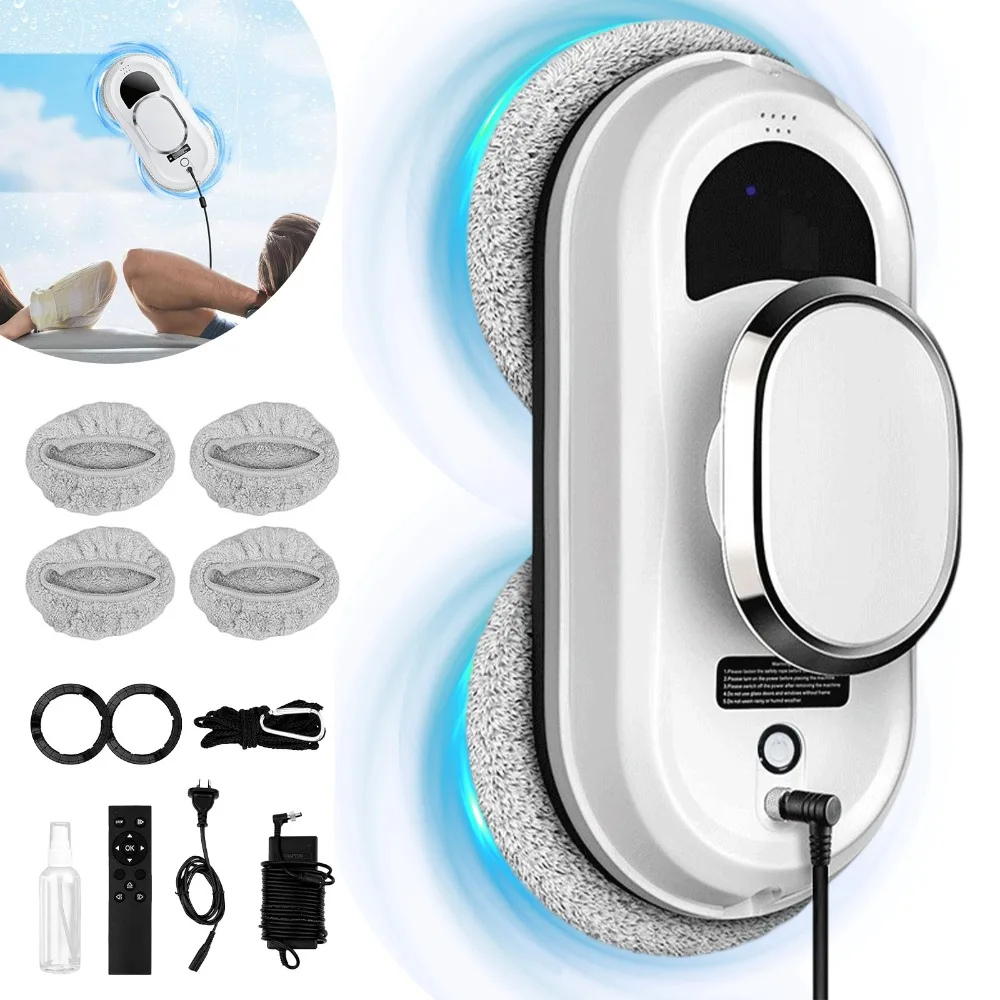 1 ensemble de robot de nettoyage de vitres, robot intelligent anti-chute avec système de détection des bords, robot de nettoyage automatique pour vitres, miroirs et carreaux de sol.