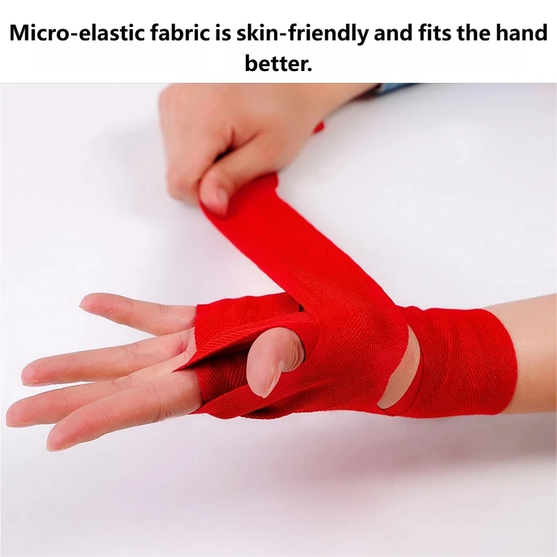 2 rouleaux de bandage de boxe en coton élastique de 1,5/3/5 m, sangle de sport, bandage de boxe Sanda, bandage de boxe, bandage de sport