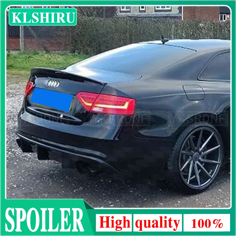 Für Audi A5 4-Türer und 2-Türer Coupé 2009 - 2016 S Style Carbonfaser-Heckspoiler Kofferraumflügel (Nicht für S5 RS5) Image