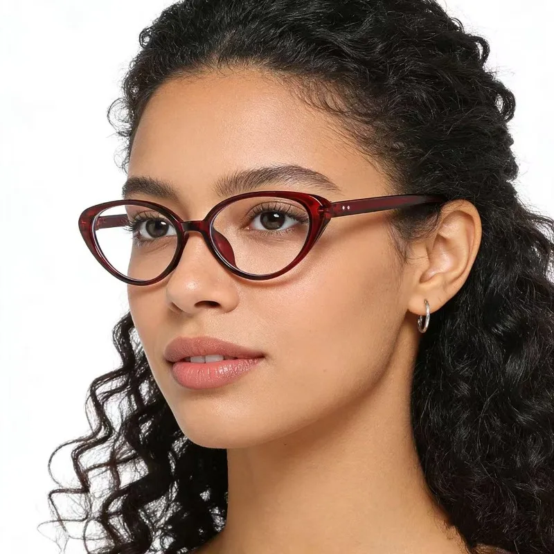 Neue modische Cat-Eye-Brille mit Blaulichtfilter, PC-Brillenfassung, modische Damenbrille mit Persönlichkeit Image