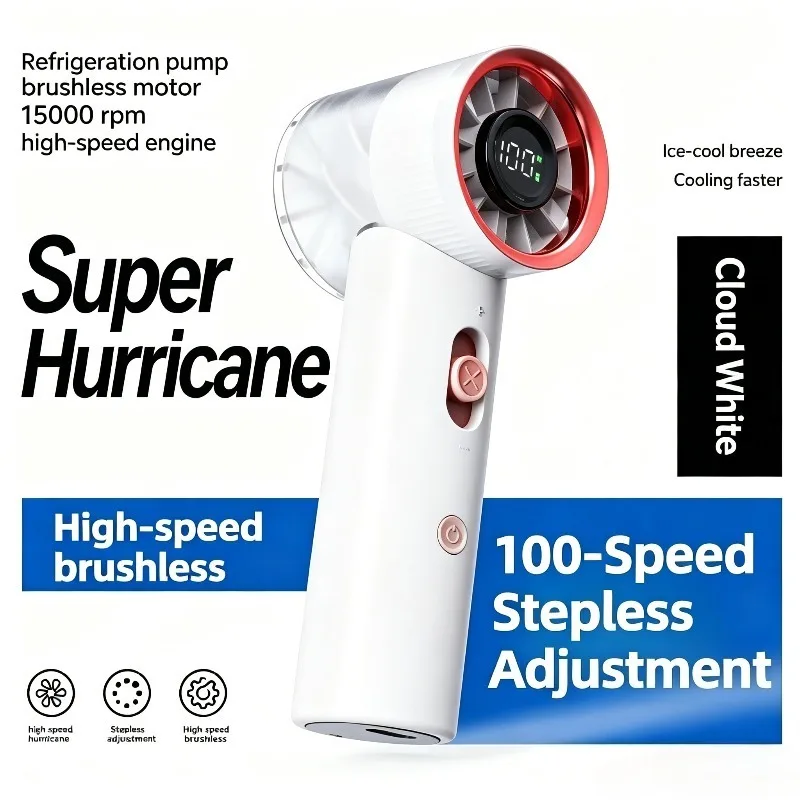 Hochgeschwindigkeits-Handventilator 15000RPM Turbo-Luftkühler mit 100 Geschwindigkeitsstufen für Outdoor-Sport und Camping Image