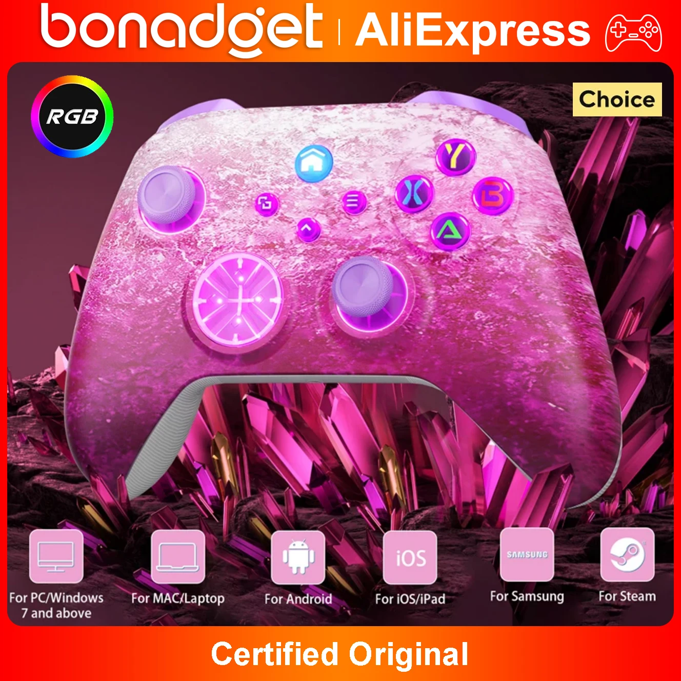 Für XBox One/S/X/Series S/X/PC Kabelloser WLAN-Spielcontroller RGB Hall-Effekt Gamepads 6-Achsen-Gyroskop Turbo 3D-Joystick Image