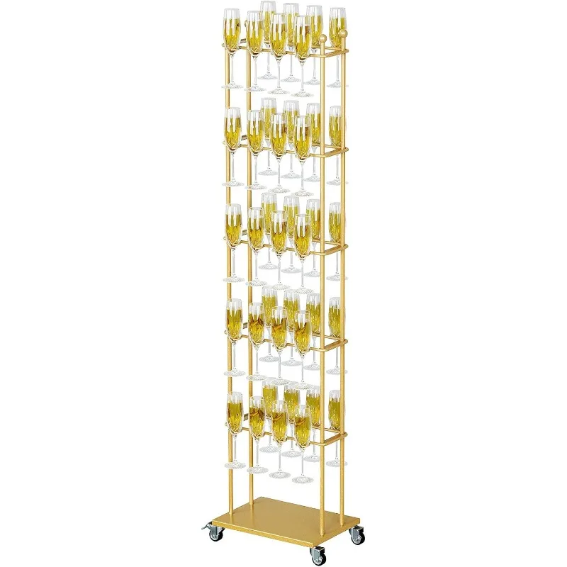 Porte-gobelet de verre à vin en métal transfrontalier du sol au plafond, support de verre à champagne, casier à vin de champagne pour fête de noël