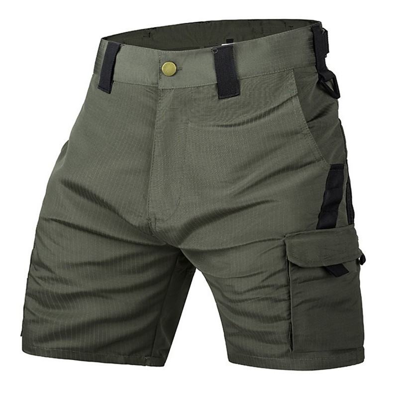 Men's Tactical Cargo Cargo Shorts Shorts Casual Shorts Hiking Shorts Multi Pocket Flap Pocket Plain Waterproof Wearable Knee Length Casual Outdoor Streetwear Fashion Streetwear Khaki Black Inelastic