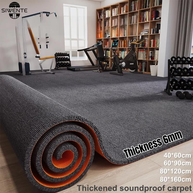 Kitchens Bedroom Rug Water Uptake Home Decor Solid Color Thickened Soundproof Carpet Shock Absorption Silent Floor Mat for Gym