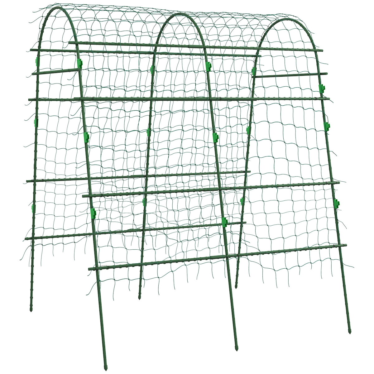 STILVORA Rankhilfe Stahl Grün 167x144x206 cm, verstellbar, mit Schutznetz Image