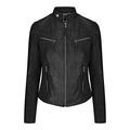 100% Ladies Real Leather Jacket Fitted Bikers Style Vintage Black Rock - Black XXL