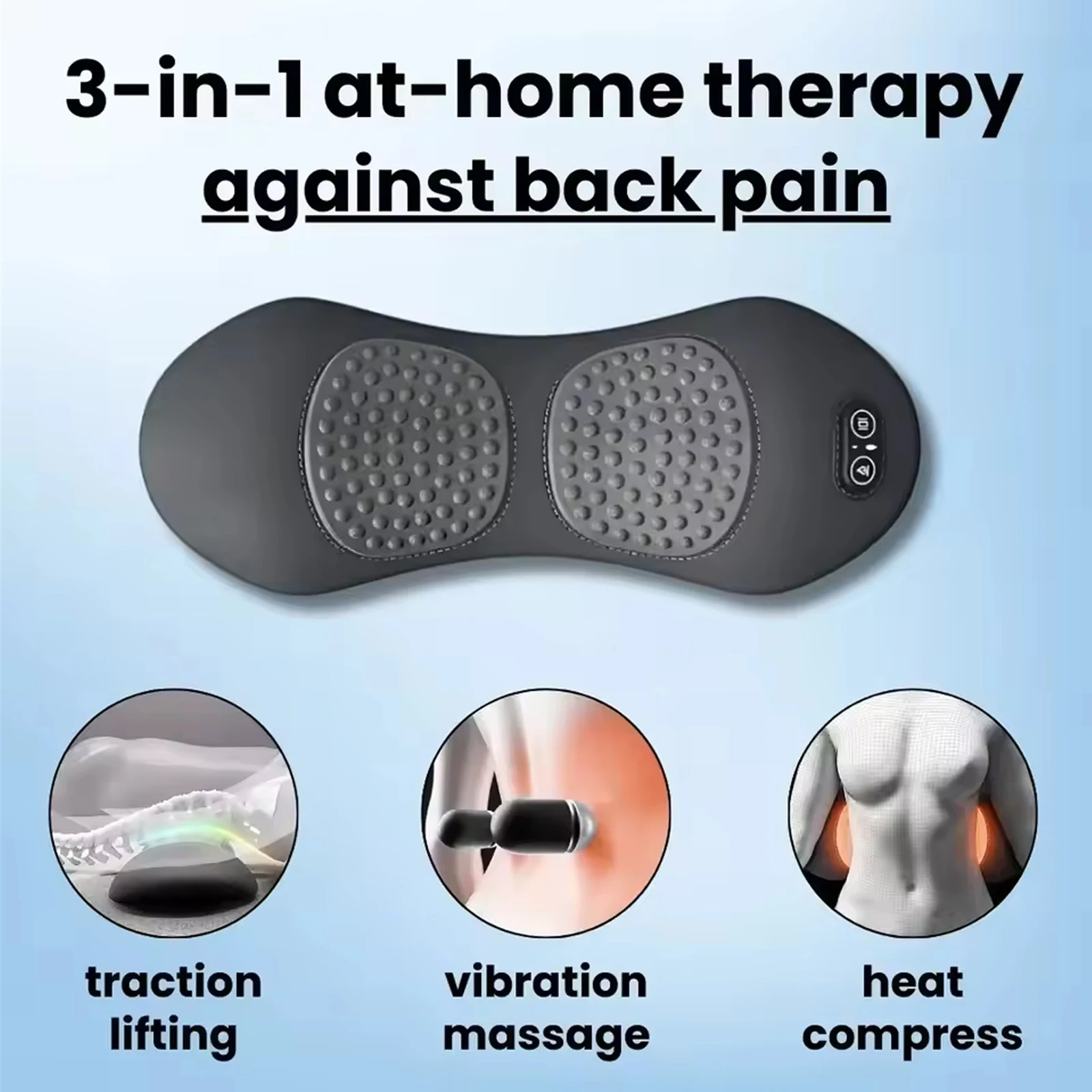 Multifunktionales 3-in-1 Rückenmassagegerät mit Entspannungsbett Schlaf-Shiatsu Tiefengewebe-Massage Tragbarer Schulter- und Lendenwirbelsäulen-Schmerzlinderer Image