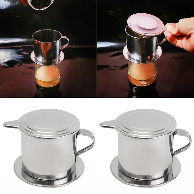 Edelstahl Kaffee Filter Infuse Tasse Vietnamesischen Kaffee Tropf Maker Topf Tragbare Kaffee Tropf Sieb Home Küche Werkzeuge Image