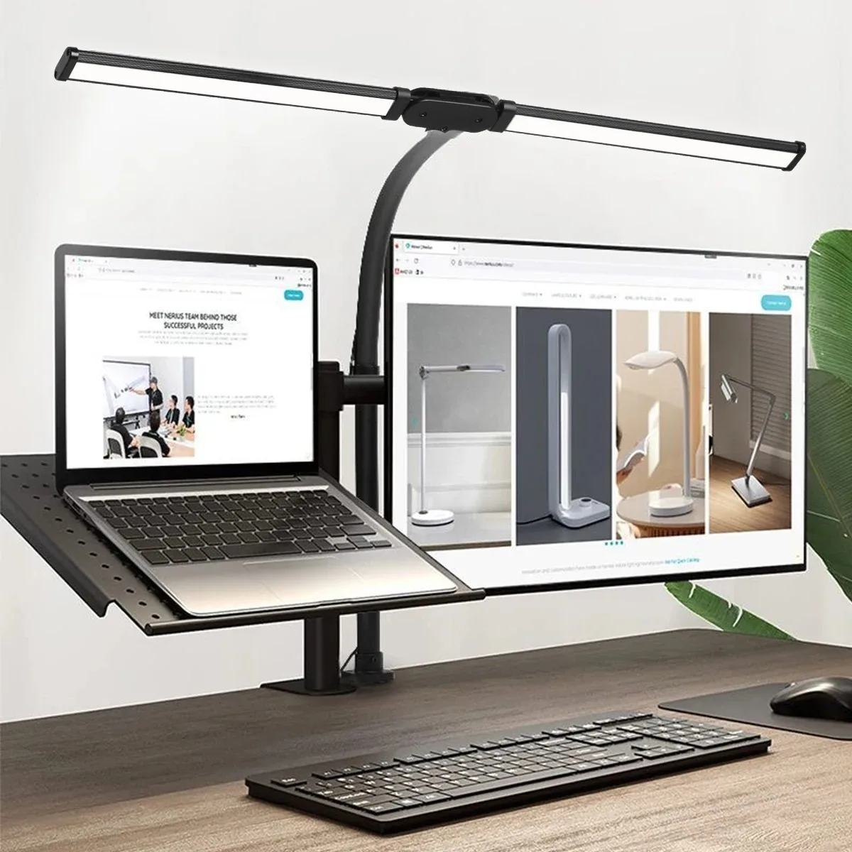 Double tête unique Led pince lampe de bureau réglable ordinateur lampes de Table moniteur lumière architecte lampe de Table pour bureau lampes de lecture