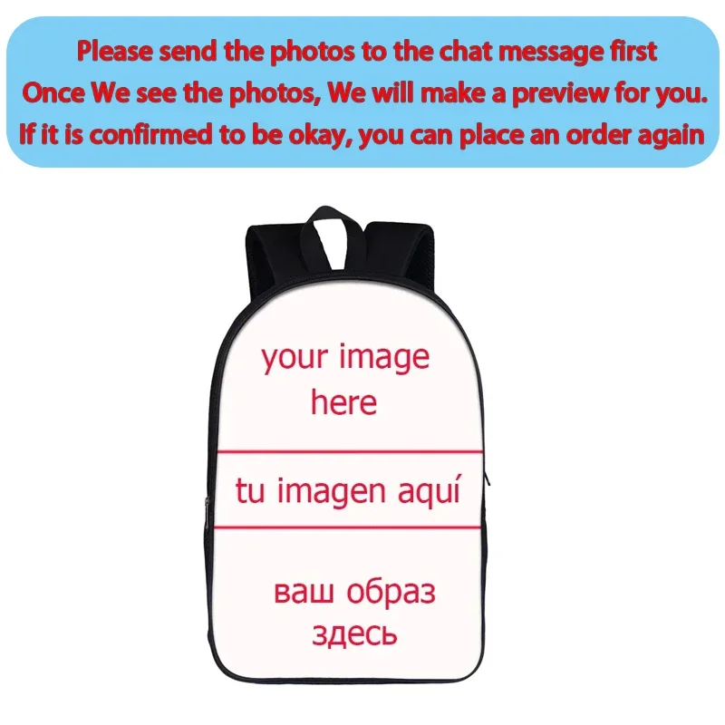 Personnaliser l'image/nom/Logo sac à dos femmes hommes sacs de voyage enfants sacs d'école garçons filles école sac à dos enfants Bookbag