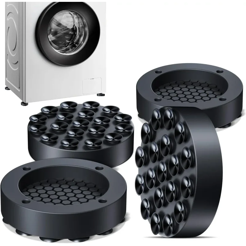 4 patins anti-vibration robustes pour machine à laver - Protections de sol insonorisantes pour appareils électroménagers de buanderie