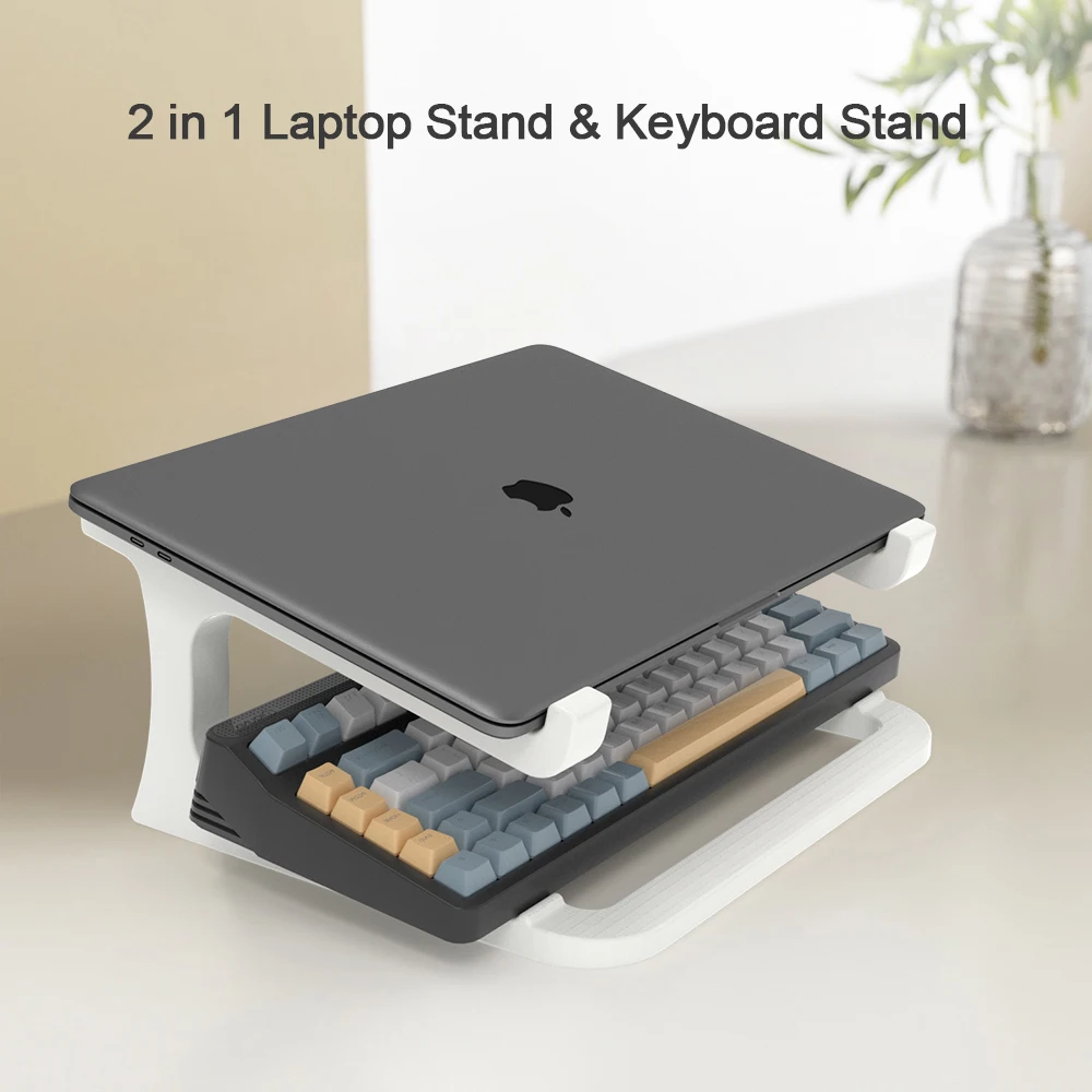 Support ergonomique pour ordinateur portable avec support pour clavier - ascenseur de bureau portable, adapté pour MacBook, PC, tablette - robuste