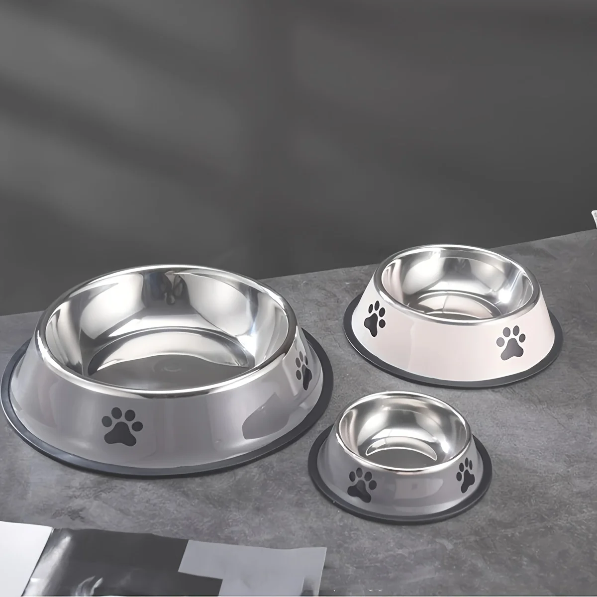 Bol pour animaux de compagnie en acier inoxydable bol de nourriture pour chien chat multi-spécifications bol de nourriture Anti-chute bol de nourriture alimentation fournitures pour animaux de compagnie 16 à 22 Cm