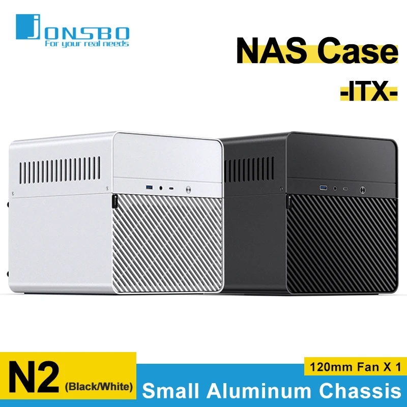 Jonsbo N2 NAS aluminium Mini ITX boîtier ordinateur bureau châssis de bureau 5 disque dur prend en charge SFX puissance petit boîtier PC 120mm ventilateur x1