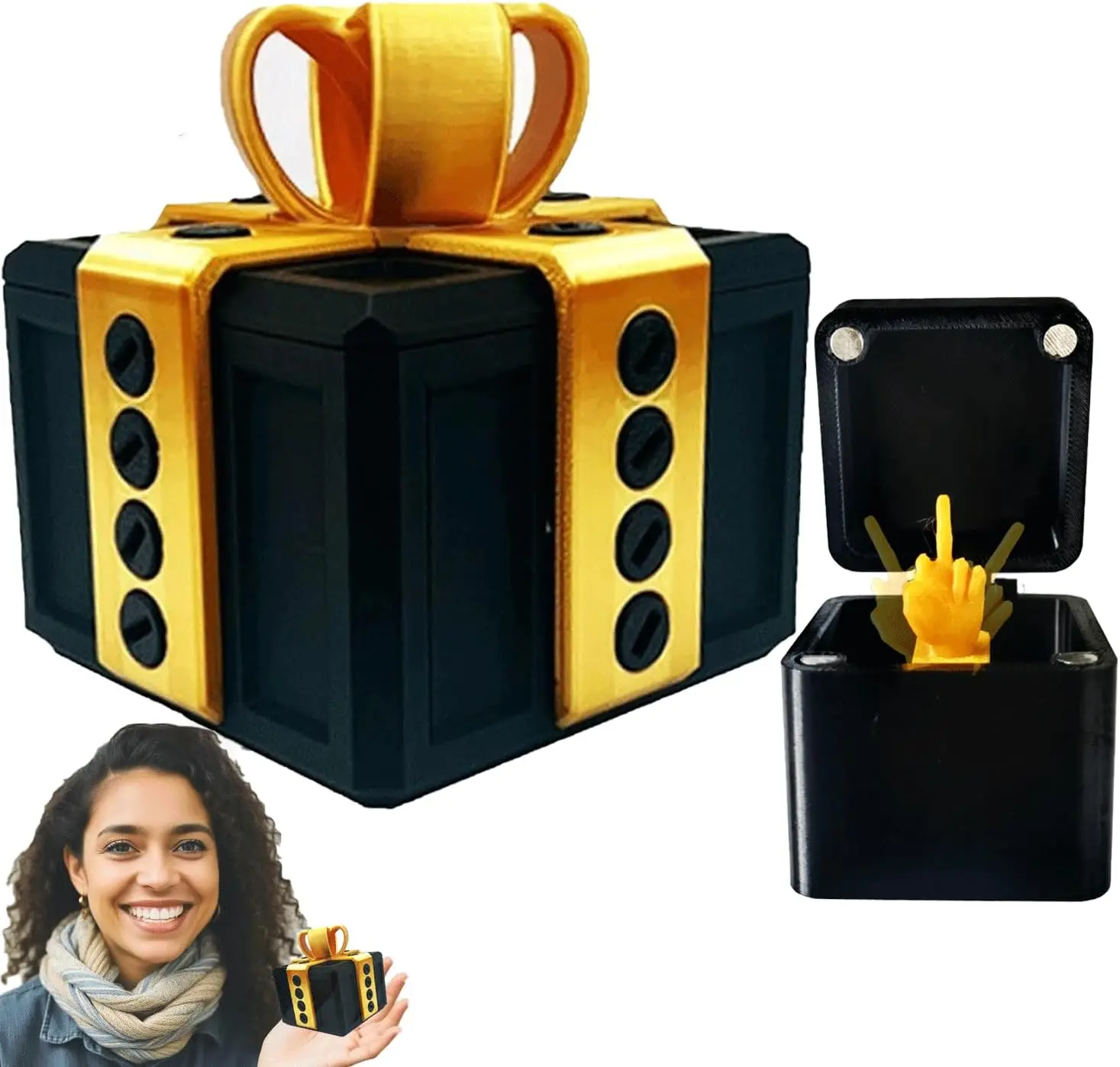 Le cadeau ennuyeux avec le doigt du milieu, coffret cadeau ennuyeux avec vis, doigt du milieu dans une boîte, coffret cadeau vraiment farce, surprise