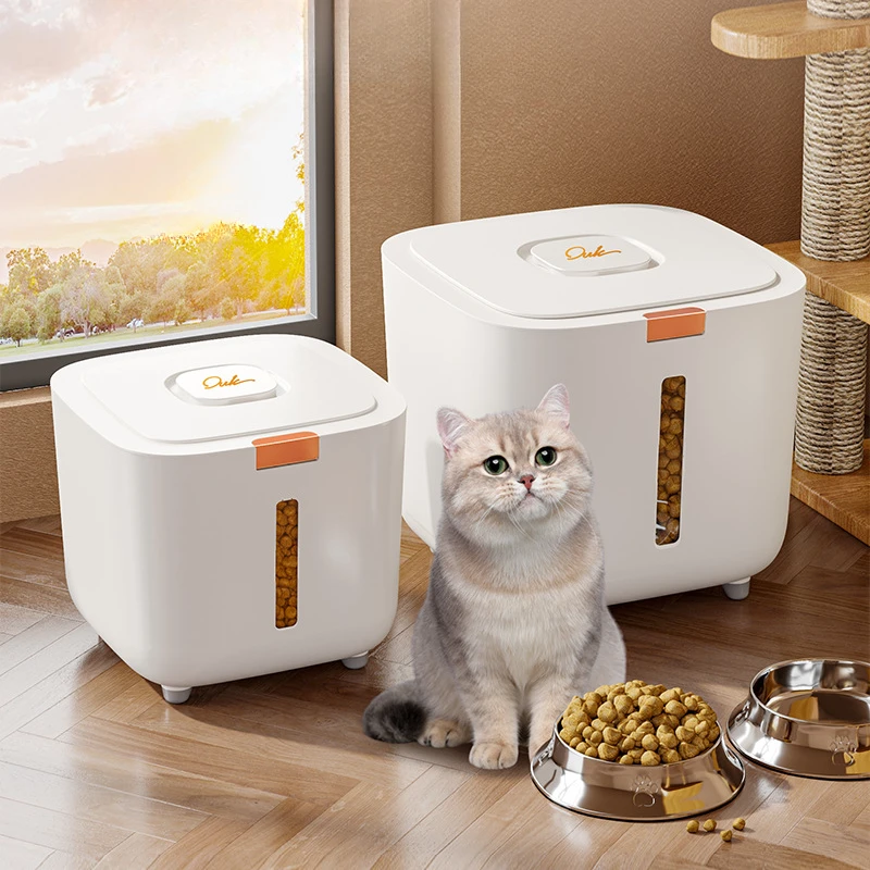 Grand seau de rangement pour aliments pour chiens, seau de stockage d'aliments pour animaux de compagnie, boîte de rangement hermétique anti-humidité pour aliments secs pour chats, boîtes à friandises pour animaux de compagnie