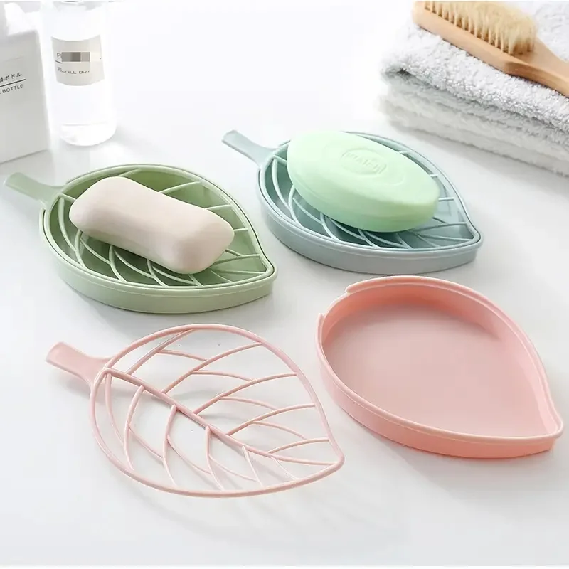 Kit porte-savon de salle de bain, porte-savon en forme de feuille, boîte à savon de vidange, accessoires de salle de bains, fournitures de salle de bains, outils et balances de mesure