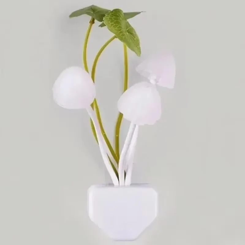 Lampe de nuit en forme de champignon HOMEFISH, nouveauté, champignon, lumière nocturne, prise EU et US, capteur de lumière, 220V, 3 LED, lampe de nuit colorée en forme de champignon, lampes de nuit LED