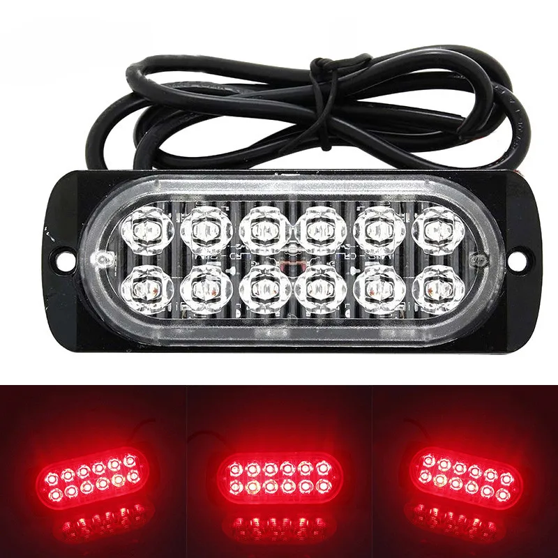 12LED tout-terrain voiture brouillard rouge lumière lampe remorque camions sécurité urgent travail brouillard rouge lumière lampe DC 12V ~ 24V 36W LED lumière urgente