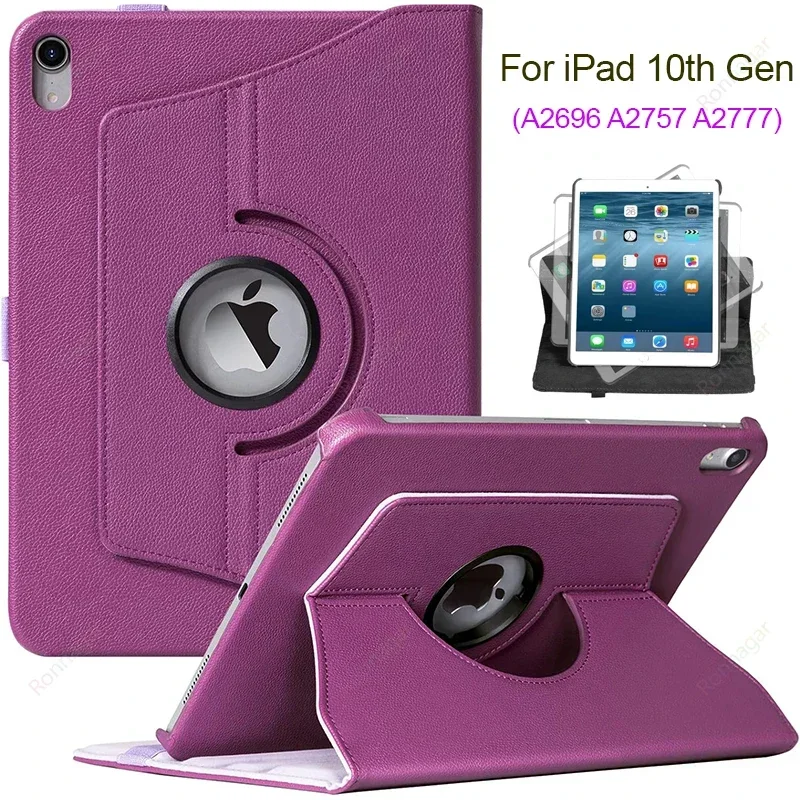 Étui rotatif à 360° pour iPad 10e, 11e, 12e génération A19 (2026), iPad 7e, 8e, 9e génération 10.2, iPad A16, iPad Pro 11 (M4), iPad Air 11 (2025), iPad Air 5, 4, 3, 5e, 6e génération 9.7