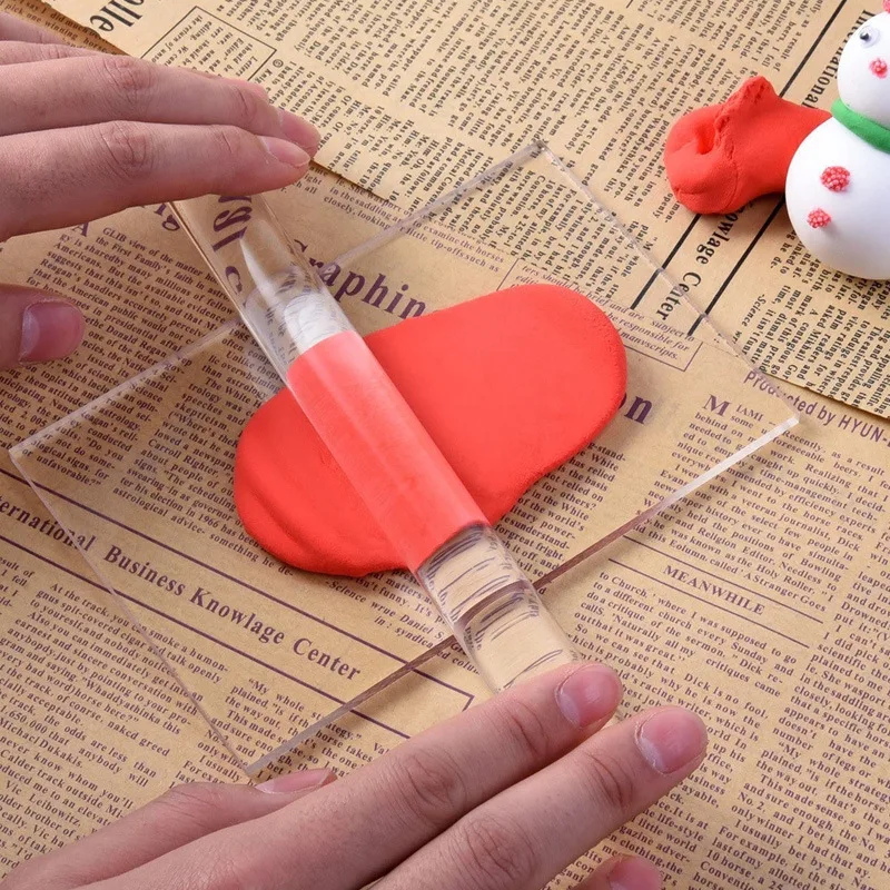 1/2 PIÈCES Outil en acrylique pour argile, bâton de pressage pour boue, outils de modelage DIY, outils de poterie, emporte-pièces pour argile et porcelaine, rouleau de façonnage, outils d'artisanat TY