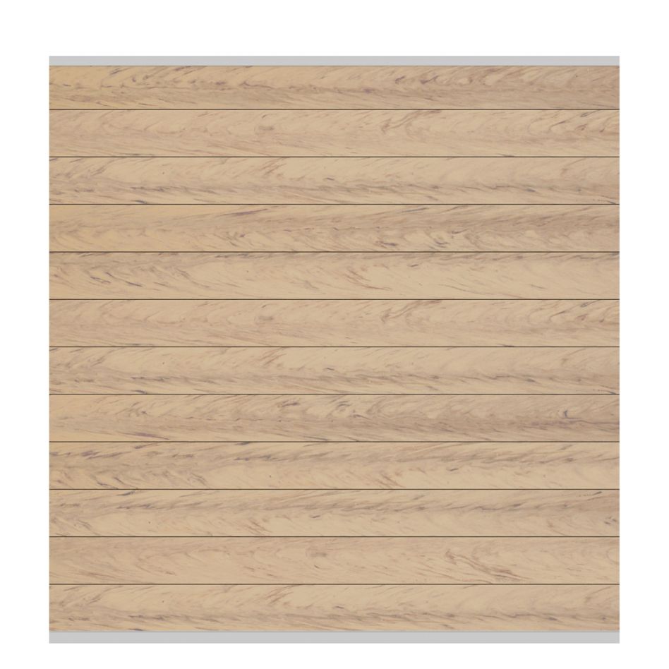 TraumGarten WPC-Sichtschutzzaun Rundum-Sorglos-Paket CLASSIC Sand/Silber Sichtschutz Steckzaun Lamellenzaun, 2 Ecken, 19,98 m,Aufdübeln,Basicpfosten,silber