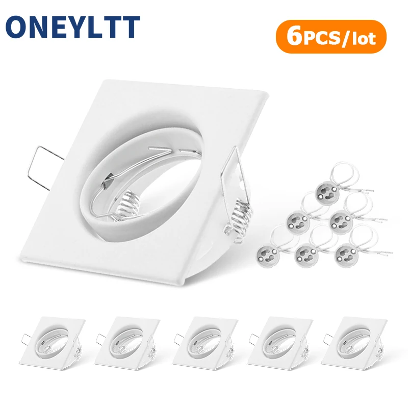 Quadratische LED-Einbauleuchte für Deckenbeleuchtung mit Verstellbarem Rahmen für MR16 GU10 Leuchtmittel Downlight-Halterung