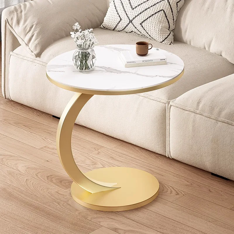 Nordischer Couchtisch, Marmor-Beistelltisch, Sofa-Balkontisch, kleiner runder Tisch, Nachttisch, kreativer Ecktisch, kleiner Tisch