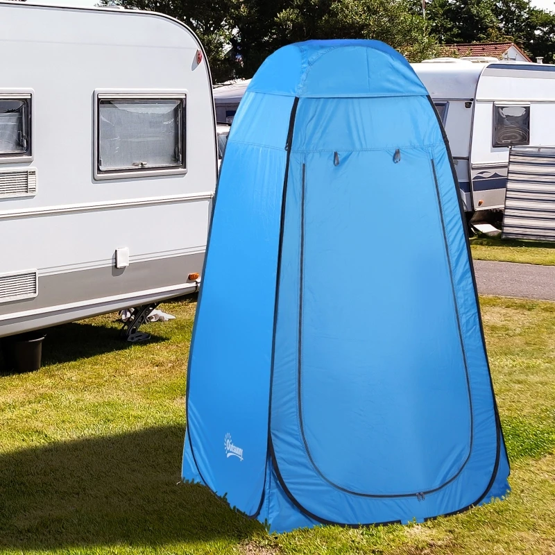 120x120x190cm Pop-up Privatsphäre-Zelt, Tragbare Camping-Dusche & Toilettenkabine mit Innentasche, Wasserdichte Outdoor-Umkleidekabine