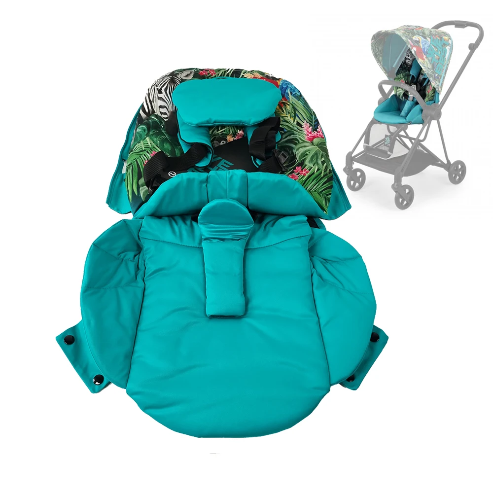 Kinderwagensitzbezug für Cybex Mios We The Best Buggy mit Sitzkissen, Rückenlehne, Schultergurt, Kopfstütze, Babyzubehör Image