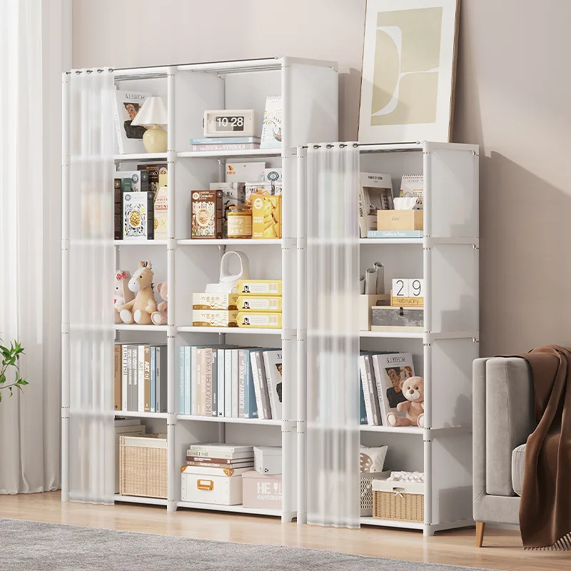 5/6 Schichten staubdichter Aufbewahrungsschrank – offener Kleiderschrank mit hoher Kapazität und Trennwand, einfache Montage, Schlafzimmermöbel