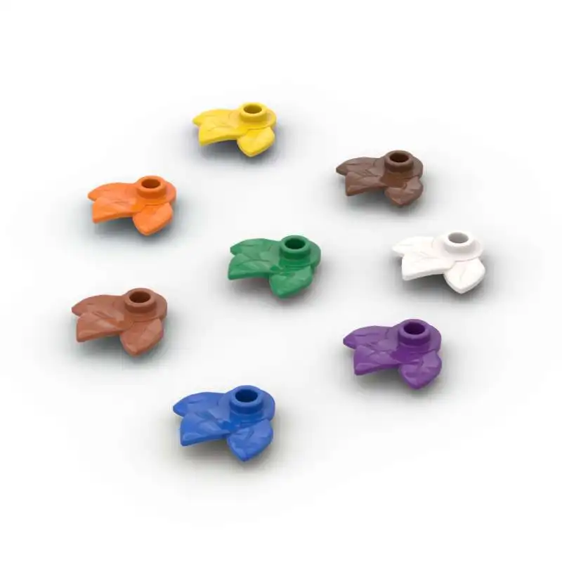 MOC 10PCS 32607 Anlage Platte Bausteine Kit Runde 1x1 Mit 3 Blätter Ziegel Partikel DIY Idee spielzeug Kinder Geburtstag Kind Geschenk Image