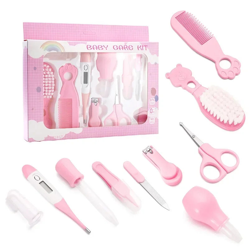 10-teiliges Pflegeset für Neugeborene – Bürste/Kamm mit weichen Borsten, Nasensauger und Thermometer, BPA-freies Sicherheitsmaterial, unverzichtbares Kit Image