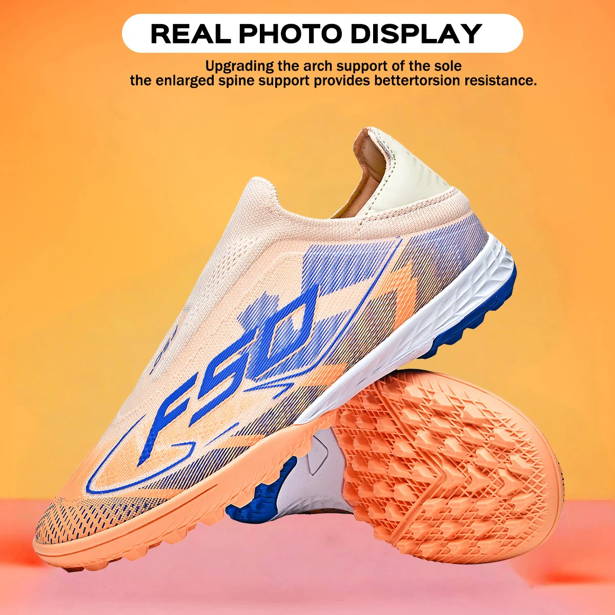 TF Fußballschuhe für Kinder und Jugendliche, Obermaterial aus PU-Gewebe, Gummisohle, verschleißfest, rutschfest, Trainings-Fußballschuhe