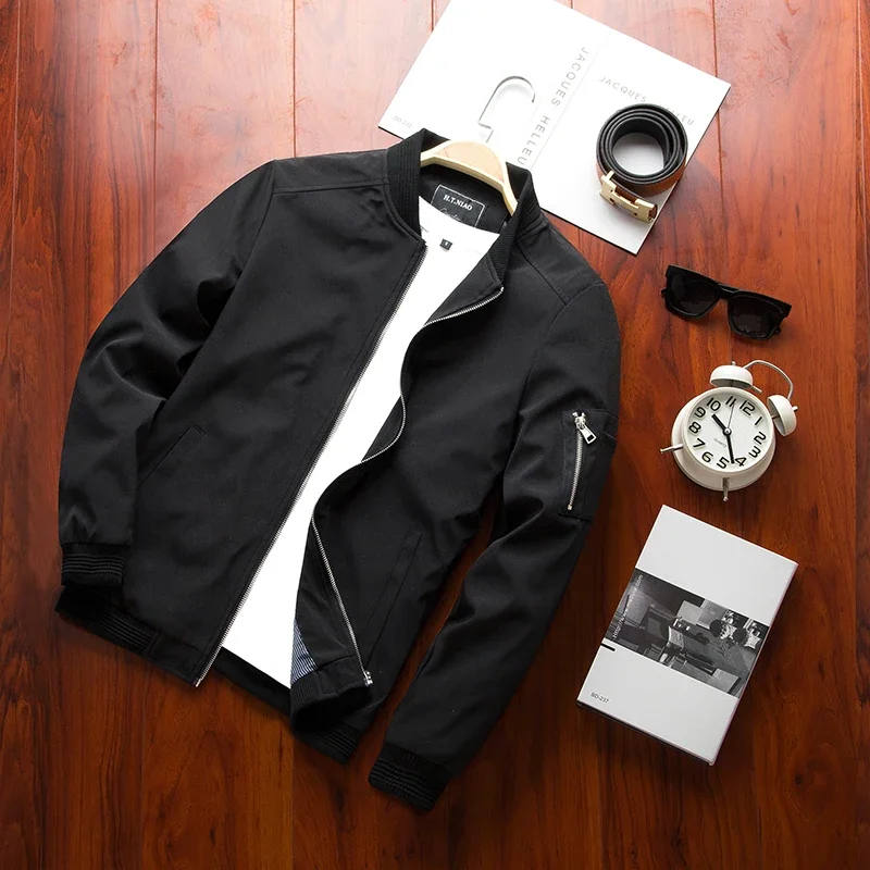 Herbst Frühling Neue männer Bomber Zipper Jacke Männlichen Casual Street Hip Hop Slim Fit Pilot Mantel Männer Kleidung Plus Größe 6XL Image