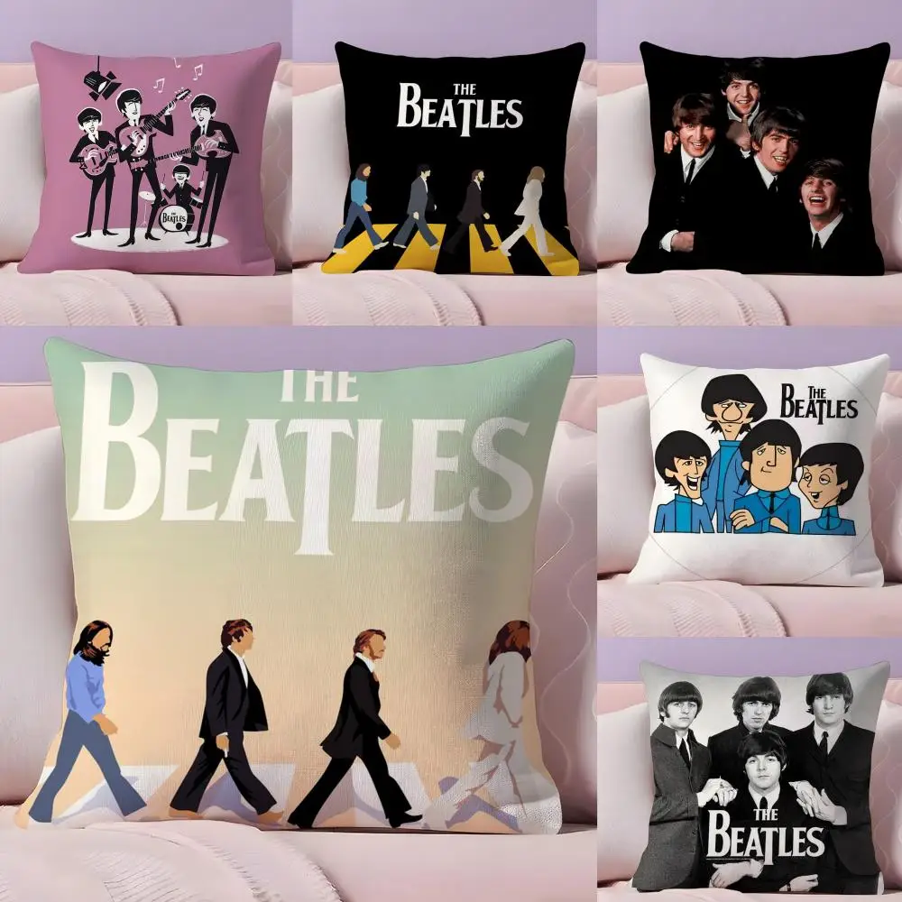 Klassischer Kissenbezug „The B-beatleS“, Plüschstoff, weich, doppelseitig bedruckt, für Sofa, warmer Winter, Zuhause, Geschenk, Kissenbezug Image