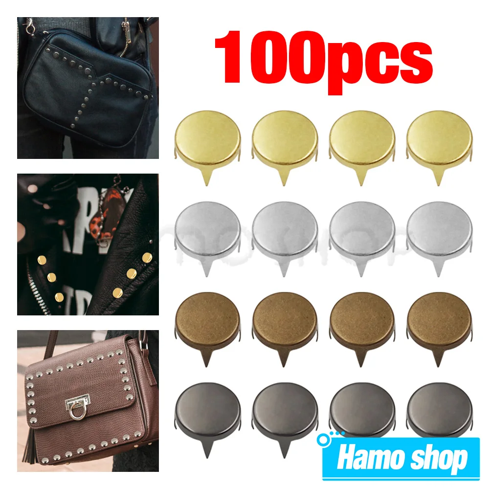 4-12mm 4-Klauen-Flachnieten, Spike-Nieten, Punk-Rock-Stil, Mode für DIY-Lederhandwerk, Kleidung, Taschen, Schuhe, Teile, Dekoration